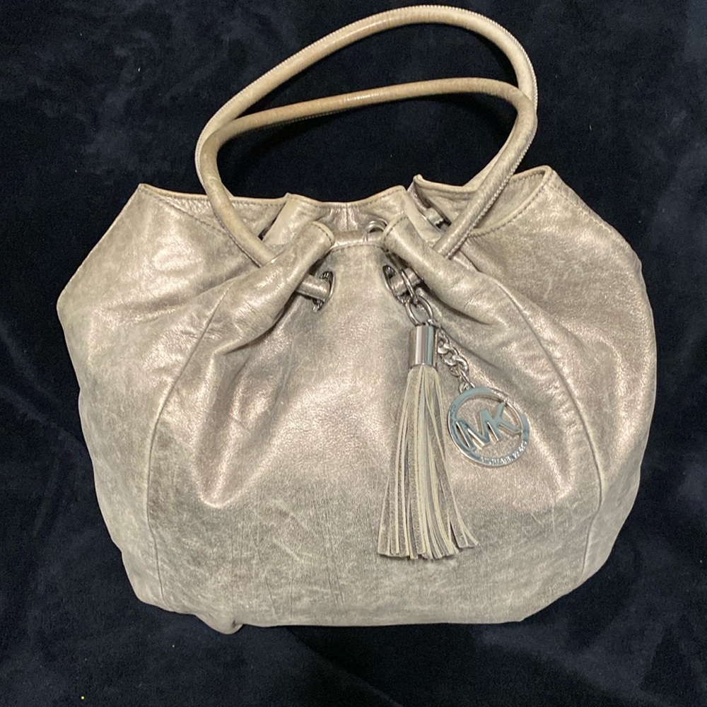 MICHAEL KOHRS Beautiful Rustic Metallic Gold Leather Tote Bag
